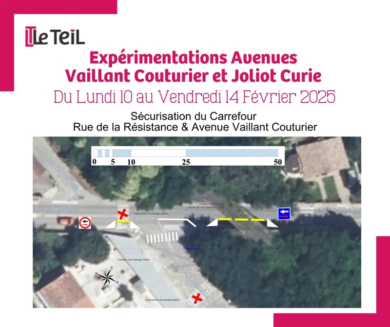 Lancement d’une expérimentation // Avenue Vaillant Couturier - Avenue Joliot Curie & Boulevard Pasteur - Installation du 10 au 14 février