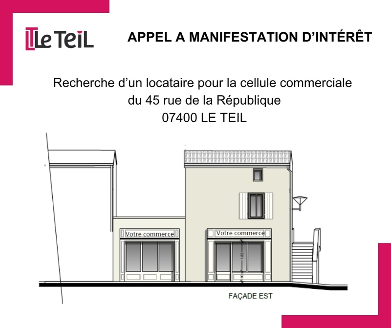 La commune du Teil recherche un porteur de projet pour cette cellule commerciale