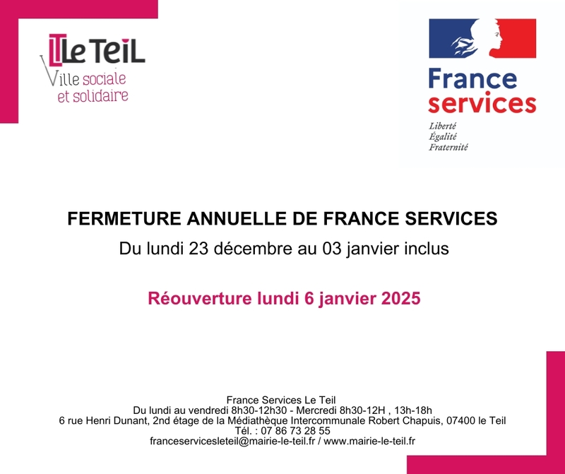 Fermeture annuelle France Services