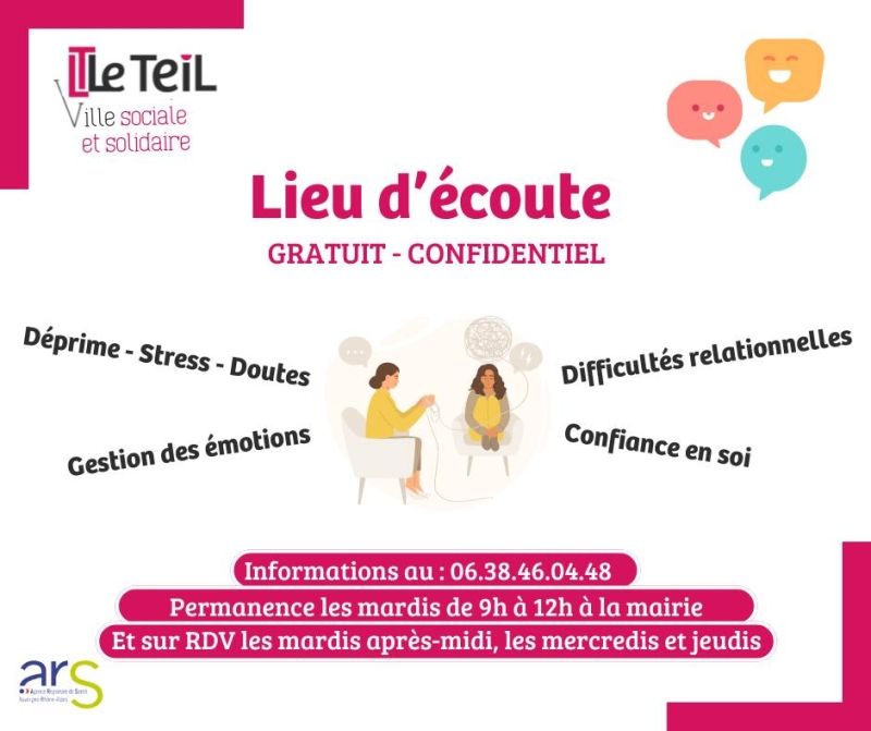 Lieu d'écoute - Un service gratuit et confidentiel pour les teillois