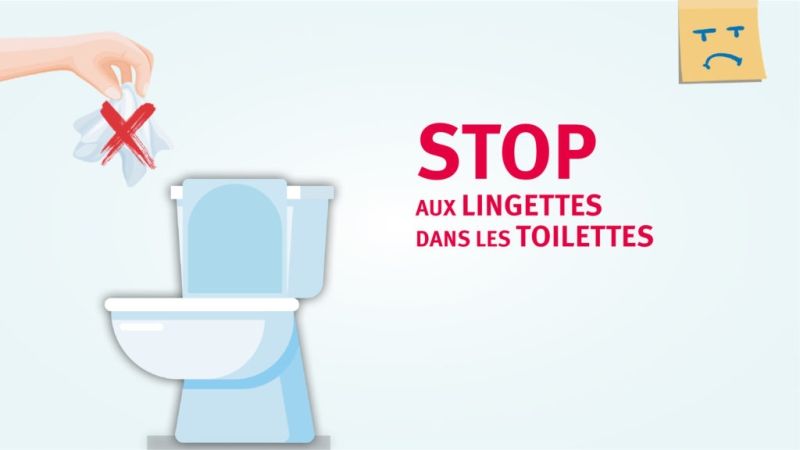 Stop aux lingettes dans les toilettes